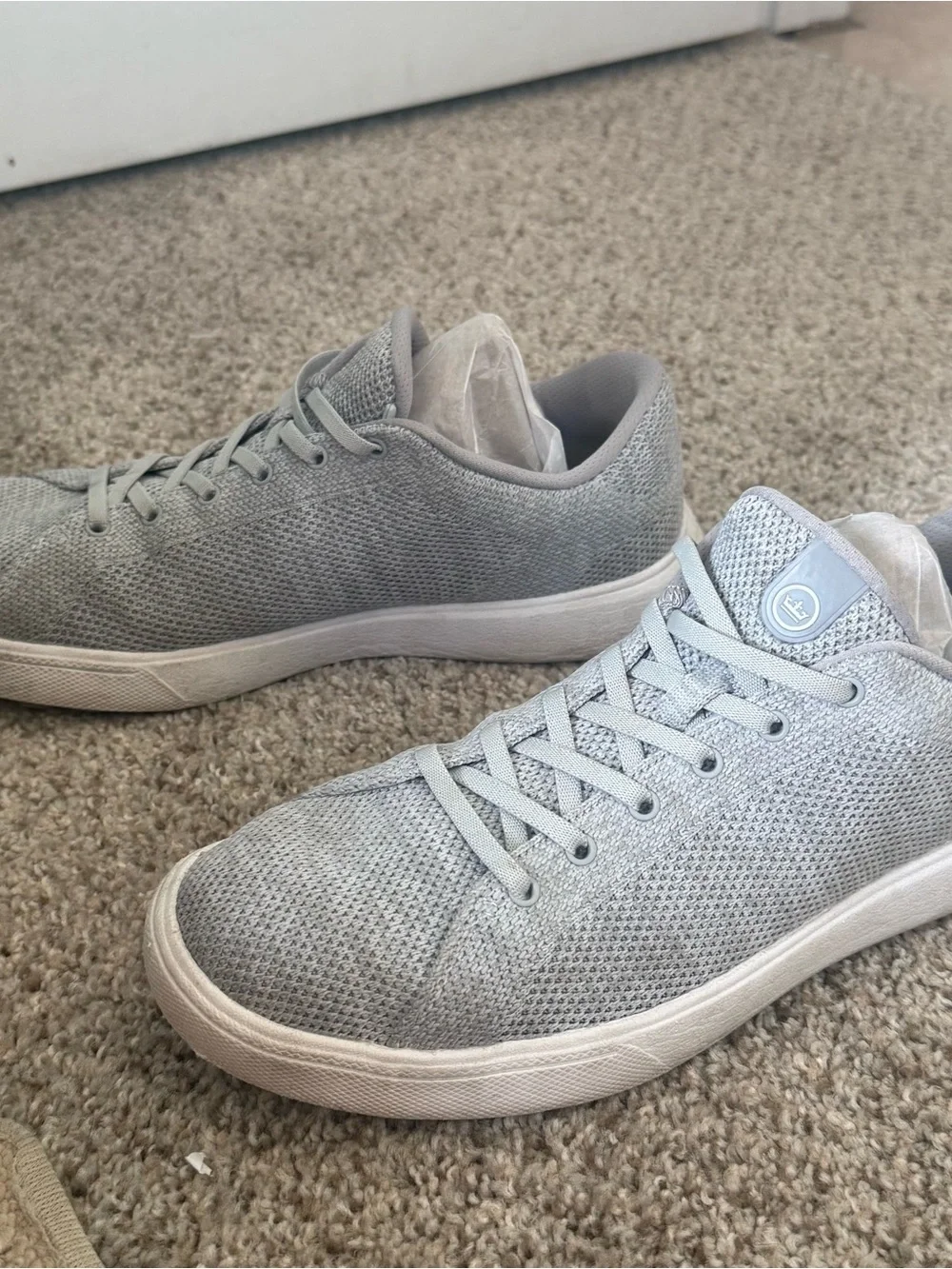 Peter Millar Drift Light Gray Knit Casual Sneakers